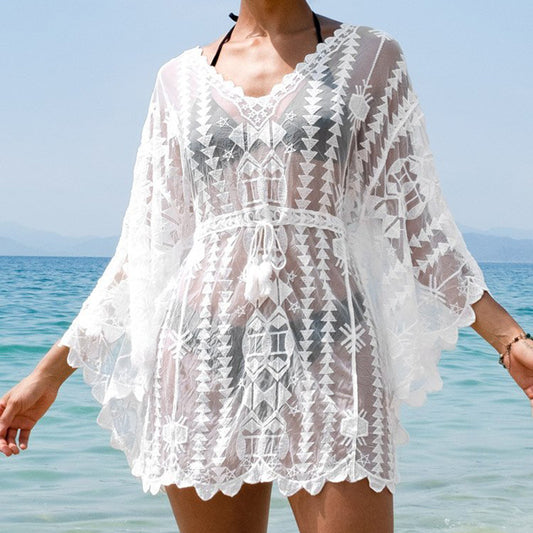 Lace Blouse Seaside Holiday Loose Sunscreen Clothes - ZA-ZOLA