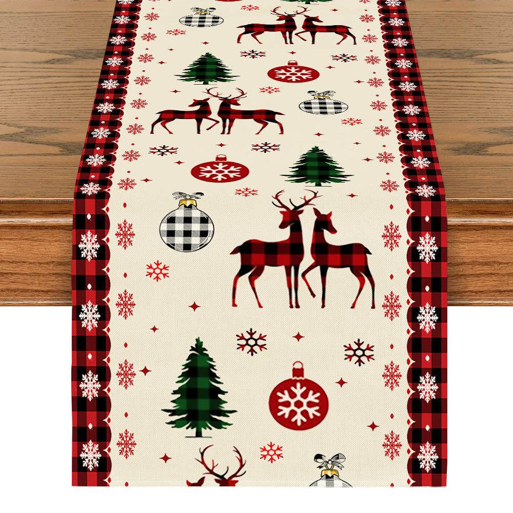 Linen Snowman Table Mat – Festive Printed Christmas Table Decor for Holiday Dining - ZA-ZOLA