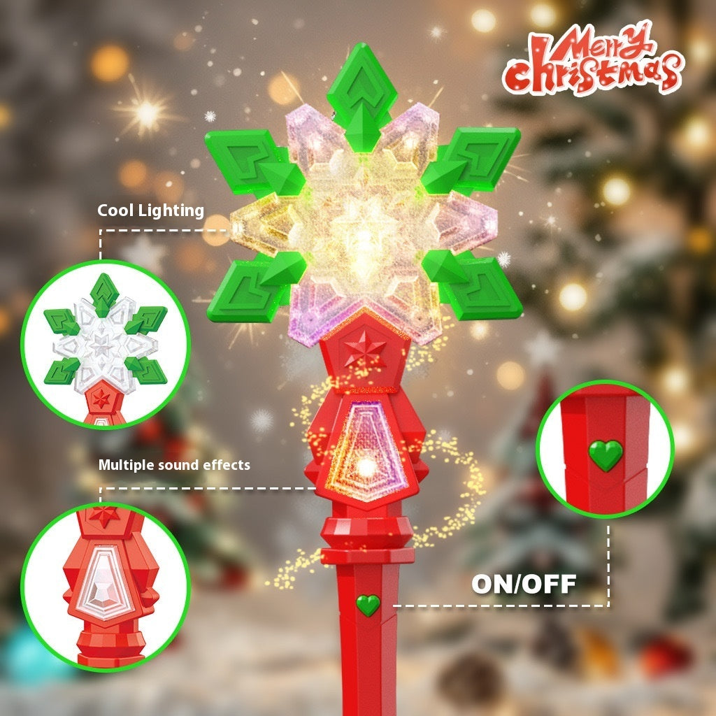 Christmas Luminous Music Snowflake Stick – Holiday Light-Up Toy for Kids - ZA-ZOLA