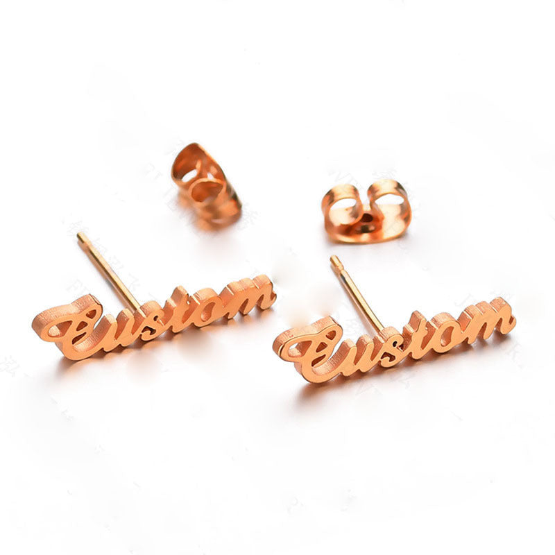 Personalization Customize Cute Alloy Earrings With Name - ZA-ZOLA