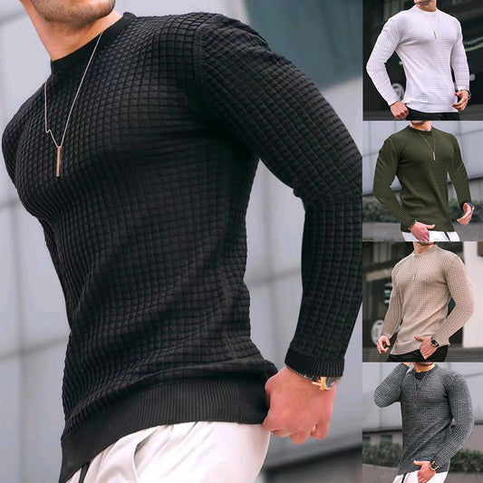 Trendy Crew-Neck Pullover – Loose Knitted Cotton Top, Comfortable & Stylish Long Sleeve - ZA-ZOLA