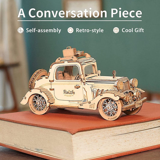 Robotime Rolife 3D Vintage Car Wooden Puzzle | DIY Toy for Kids - ZA-ZOLA