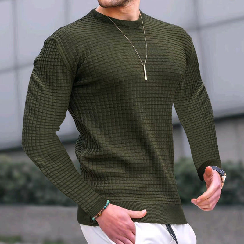 Trendy Crew-Neck Pullover – Loose Knitted Cotton Top, Comfortable & Stylish Long Sleeve - ZA-ZOLA