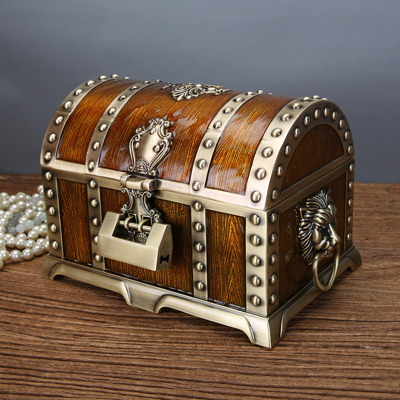 Retro Chinese Style Wedding Jewelry Box Alloy Hand Jewelry Storage Box With Lock - ZA-ZOLA