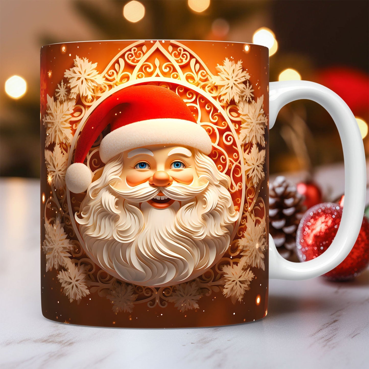 3D Christmas Ceramic Mug | Festive Snowman & Santa Cups - ZA-ZOLA