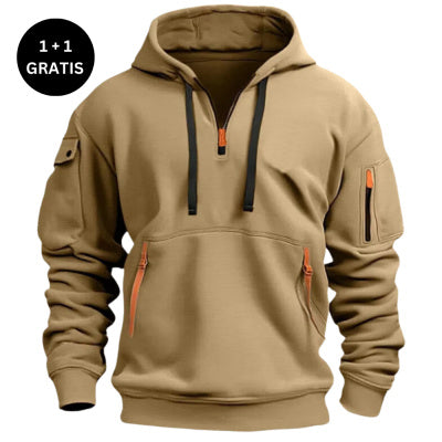 Cotton Dropped Shoulder Hooded Sweatshirt – Plus Size Loose Pullover for Men & Women