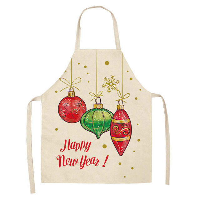 Christmas Cotton & Linen Apron | Festive Kitchen Essential - ZA-ZOLA