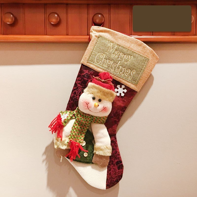 Christmas Stocking Socks – Santa, Snowman, & Elk Ornaments for Fireplace & Tree Decor - ZA-ZOLA