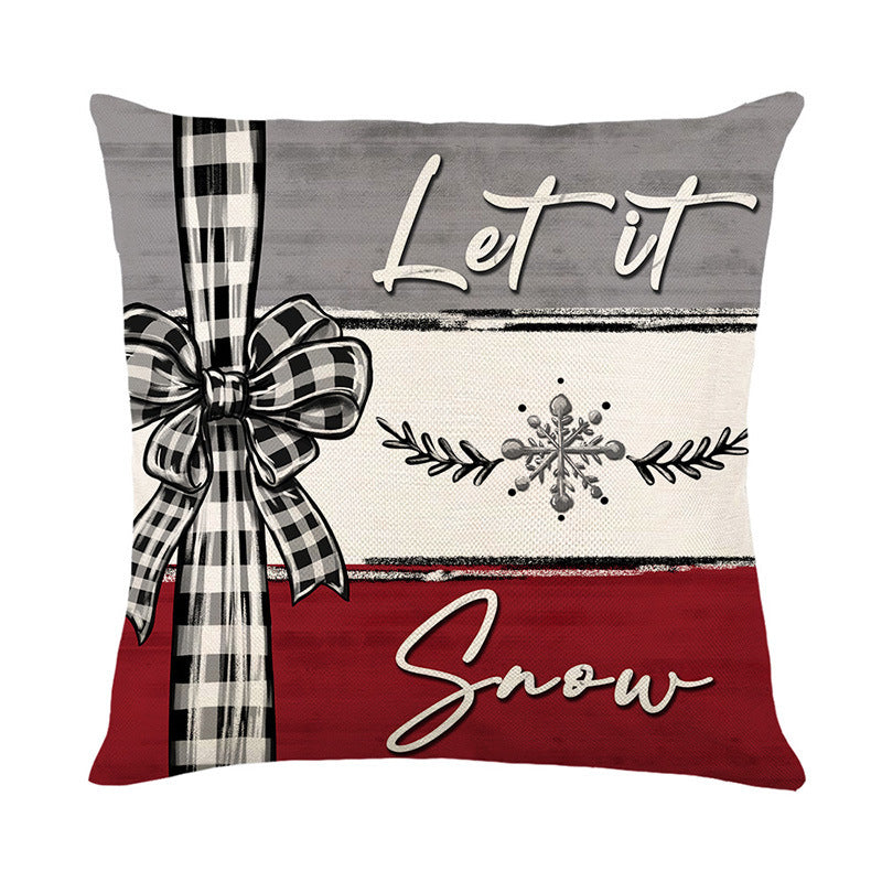 Christmas Tree Linen Pillow Cover – Festive Printed Throw Pillowcase for Holiday Decor - ZA-ZOLA