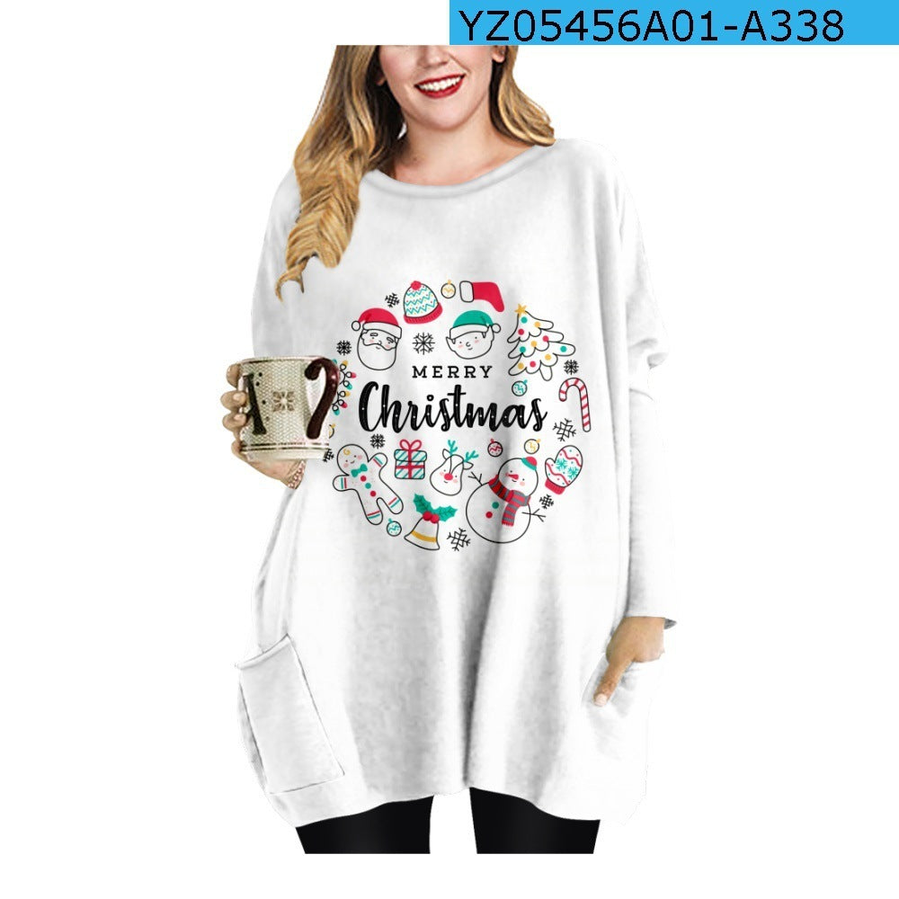 Long Christmas Snowflake Round Neck Dress – Festive Holiday Apparel for Women - ZA-ZOLA