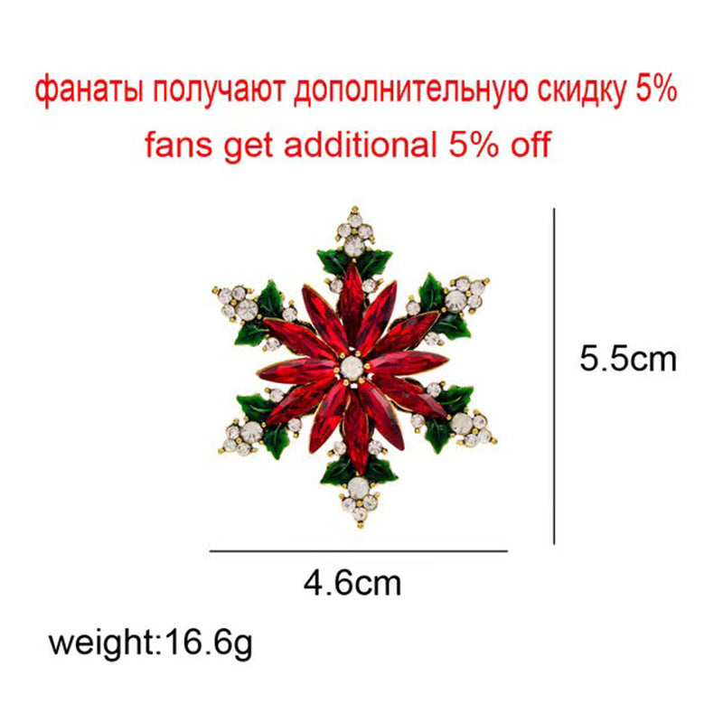 Glass Christmas Snowflake Brooch – Elegant Holiday Jewelry for Festive Outfits - ZA-ZOLA