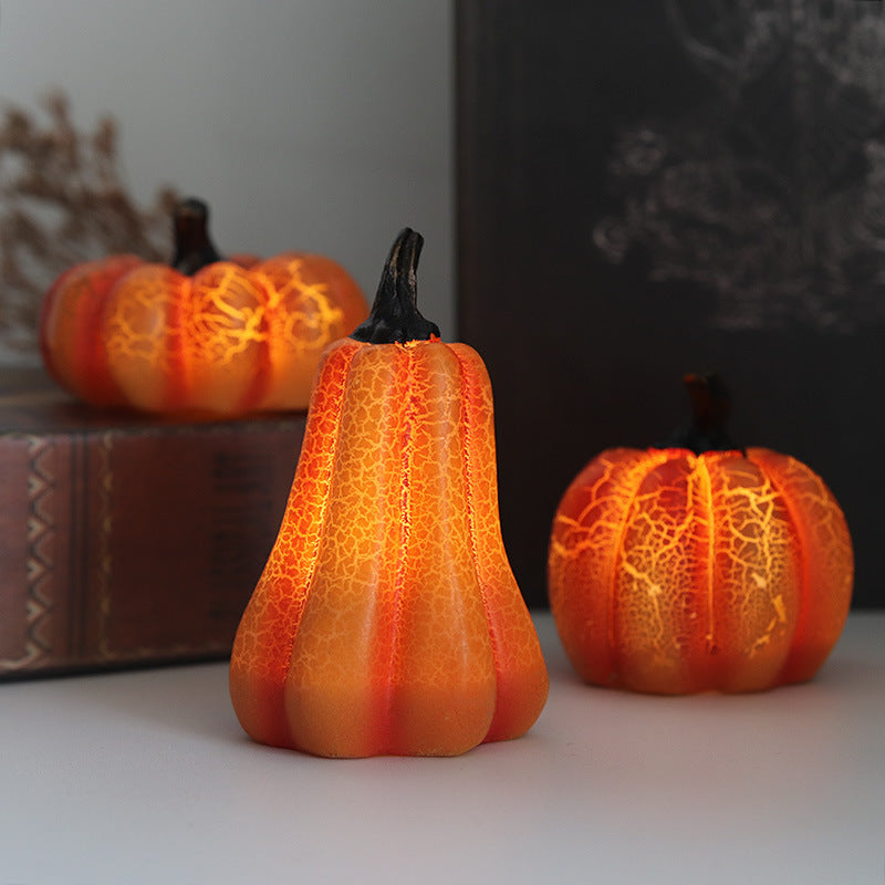 New Halloween Pumpkin Lantern Simulation Pumpkin LED Candle Lamp Resin Luminous Pumpkin - ZA-ZOLA