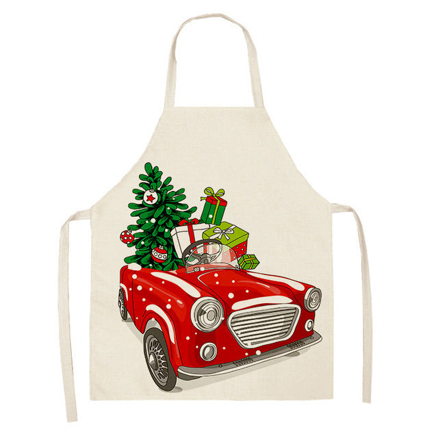 Christmas Cotton & Linen Apron | Festive Kitchen Essential - ZA-ZOLA