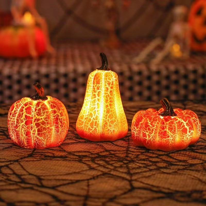 New Halloween Pumpkin Lantern Simulation Pumpkin LED Candle Lamp Resin Luminous Pumpkin - ZA-ZOLA