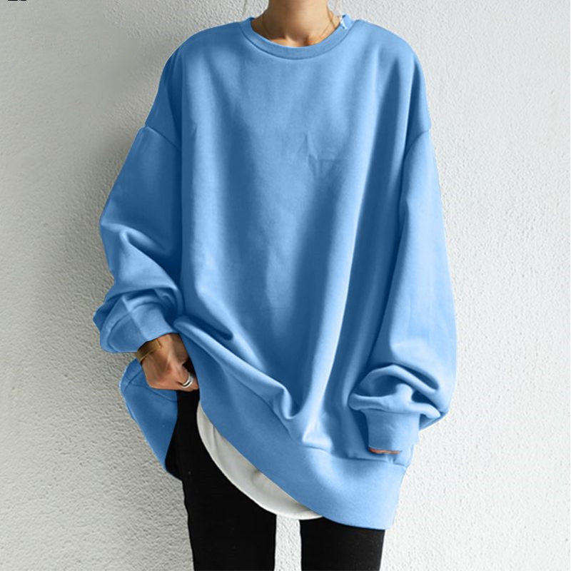 Women's Pullover Round Neck Loose Sweater – Casual Winter Knitwear