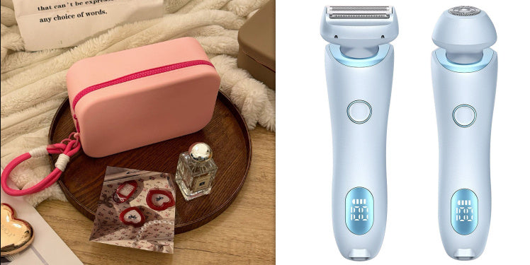 2 In 1 Hair Removal Epilator USB Rechargeable Trimmer Women Body Razor Face Leg Armpit Bikini Hand Pubic Shaver Hair Remover - ZA-ZOLA