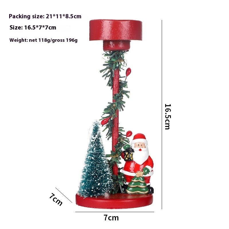 Resin Christmas Tree Elderly Candlestick – Festive Desktop Decoration for Holidays - ZA-ZOLA