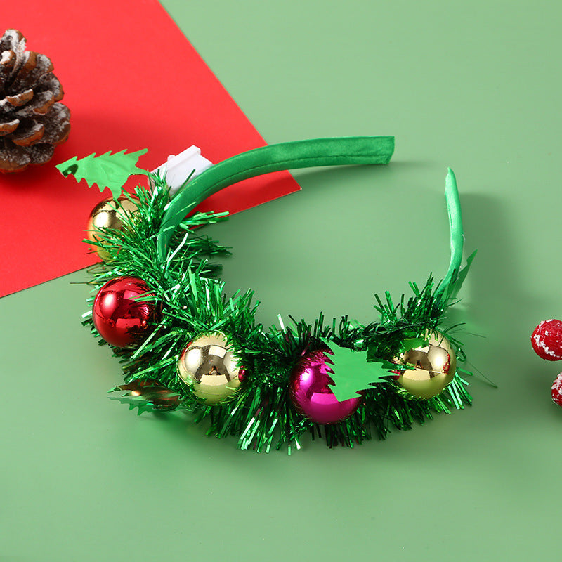 Glowing Christmas Hair Band – Light-Up Xmas Tree, Snowflake, Deer Horn Headband for Festive Fun - ZA-ZOLA