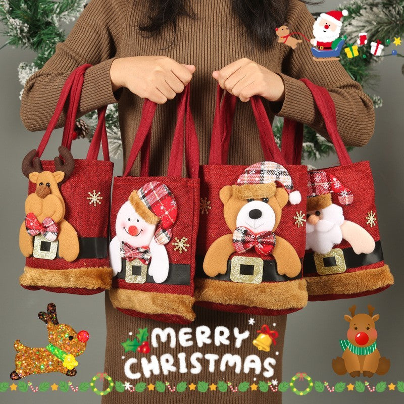 Christmas Candy Gift Tote Bags – Creative Santa Claus, Elk & Snowman Handbags for Kids - ZA-ZOLA