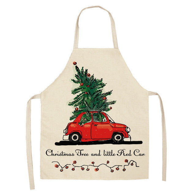 Christmas Cotton & Linen Apron | Festive Kitchen Essential - ZA-ZOLA