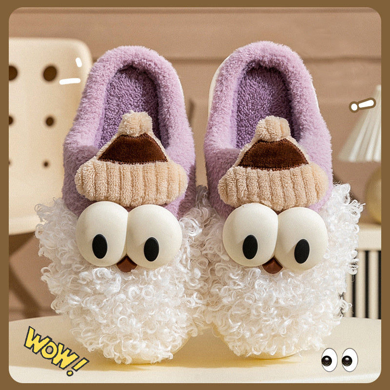 Cartoon Santa Claus Plush Slippers – Cozy Christmas Non-Slip Cotton Shoes for Couples, Women & Men – Warm Indoor Footwear - ZA-ZOLA