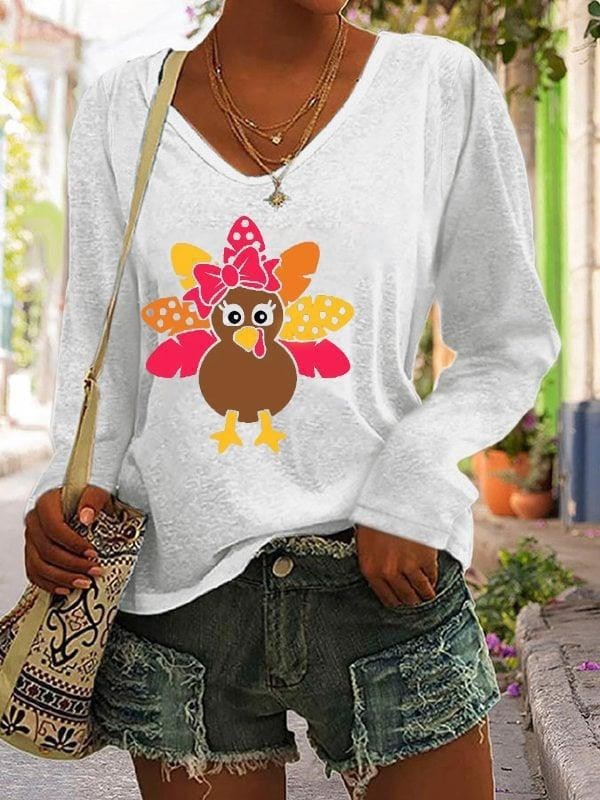 Women's V-Neck Long-Sleeve T-Shirt – Stylish Casual Tops for All Seasons - ZA-ZOLA