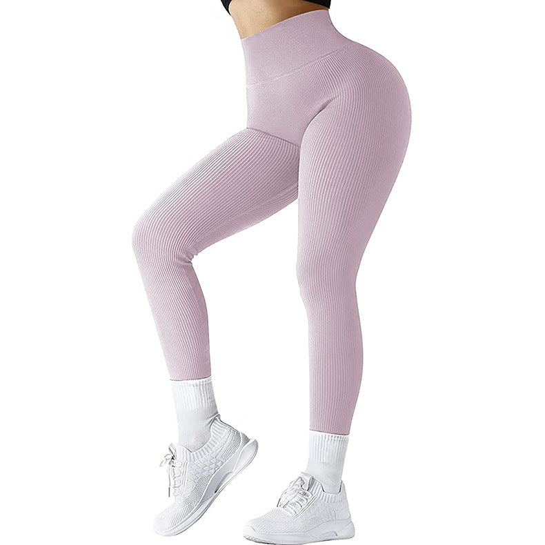 High Waist Seamless Leggings – Women's Slimming Knitted Yoga Pants for Fitness & Running