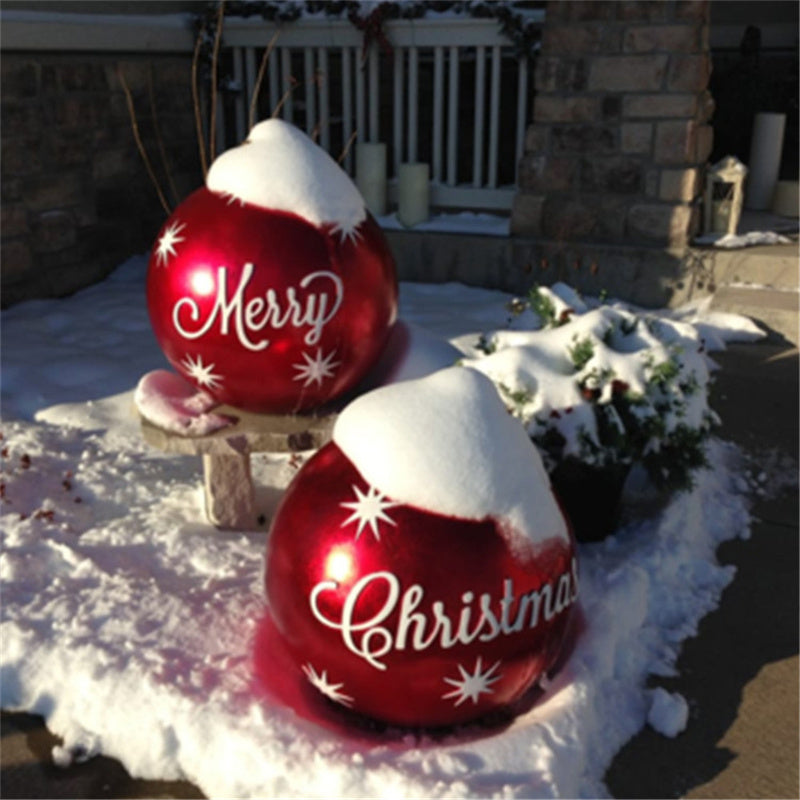 60CM Inflatable Christmas Ornament Ball – Giant Outdoor PVC Decoration for Festive Display - ZA-ZOLA