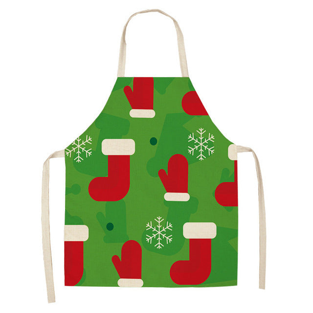 Christmas Cotton & Linen Apron | Festive Kitchen Essential - ZA-ZOLA