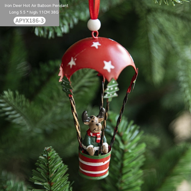 Nordic Iron Hot Air Balloon Christmas Pendant – Creative Tree Charms & Holiday Hanging Decor - ZA-ZOLA