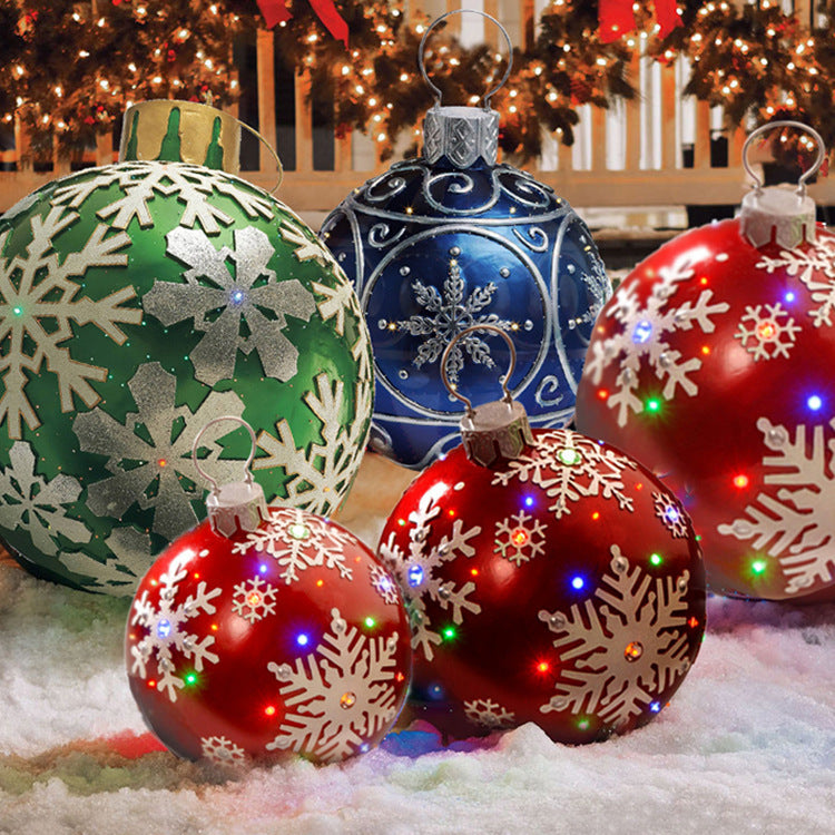 60CM Inflatable Christmas Ornament Ball – Giant Outdoor PVC Decoration for Festive Display - ZA-ZOLA