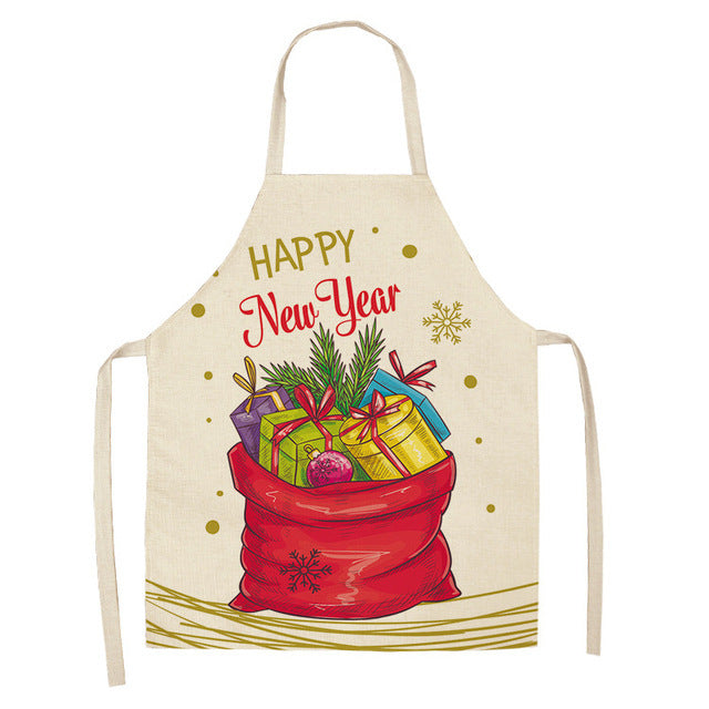 Christmas Cotton & Linen Apron | Festive Kitchen Essential - ZA-ZOLA