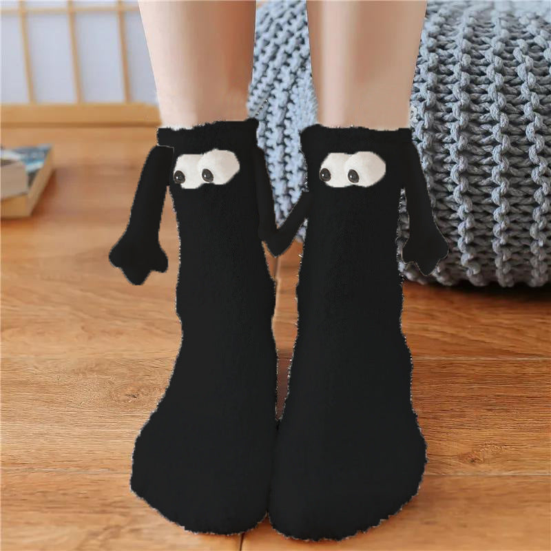 Christmas Magnetic Suction Couple Socks – Warm Coral Fleece Tube Socks for Winter Comfort - ZA-ZOLA