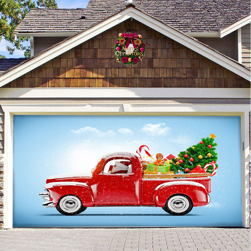 Christmas Hanging Background Cloth – Garage Door Patch for Holiday Party Decor - ZA-ZOLA