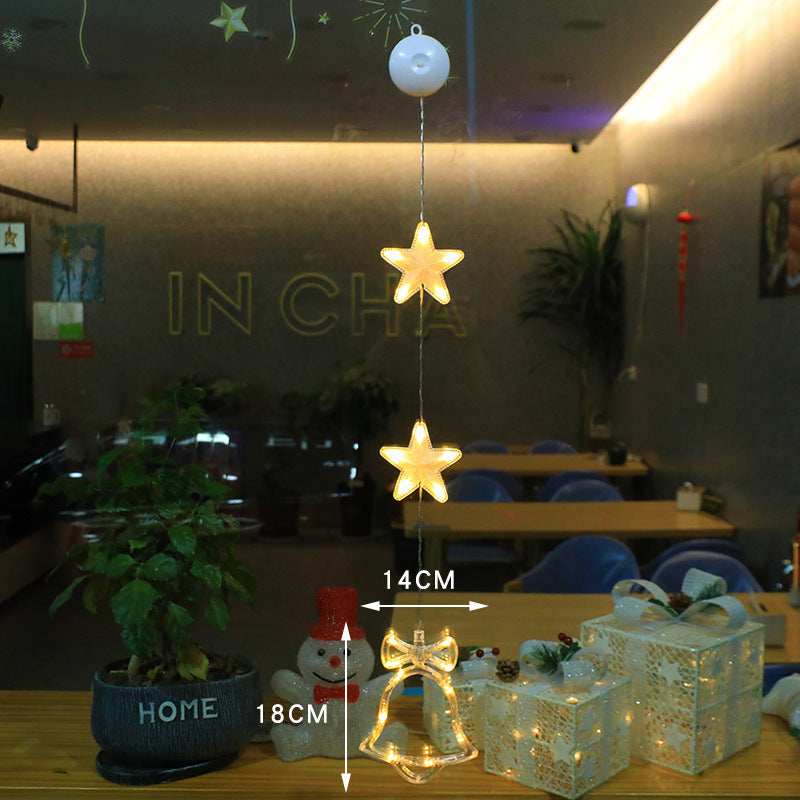 3pcs LED Star Ornaments – Xmas Tree Hanging Sucker Lamps for Festive Home Decor - ZA-ZOLA