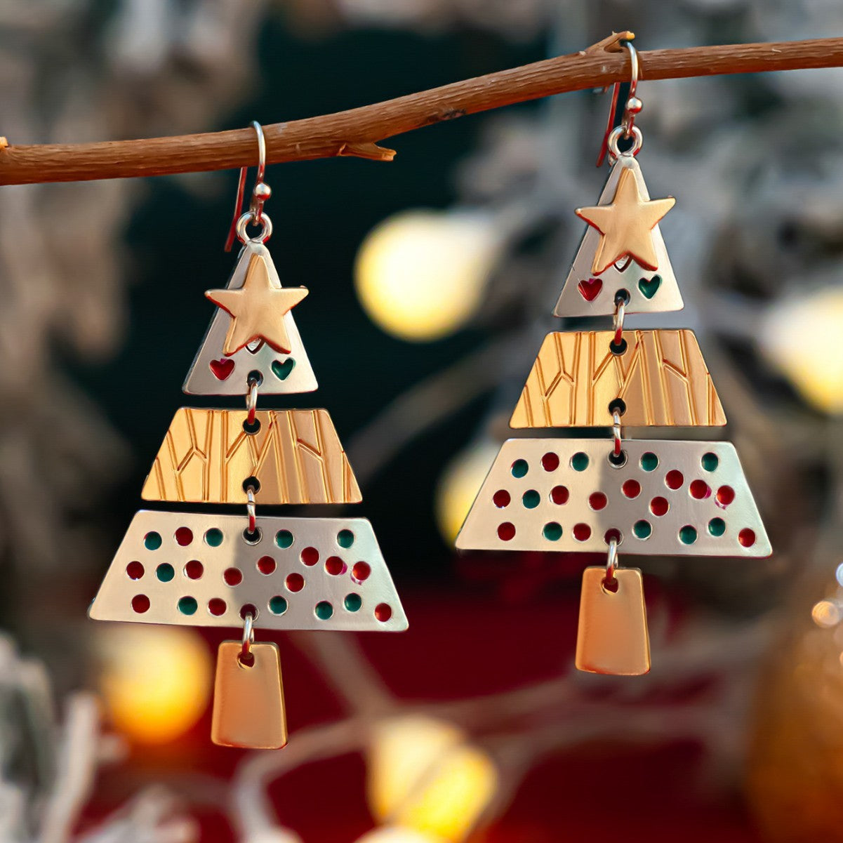 Christmas Tree Necklace & Earrings Set – Festive Fashion Pendant Jewelry for the Holidays - ZA-ZOLA