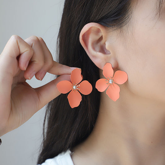 Colorful Flower Stud Earrings European And American Summer High Sense - ZA-ZOLA