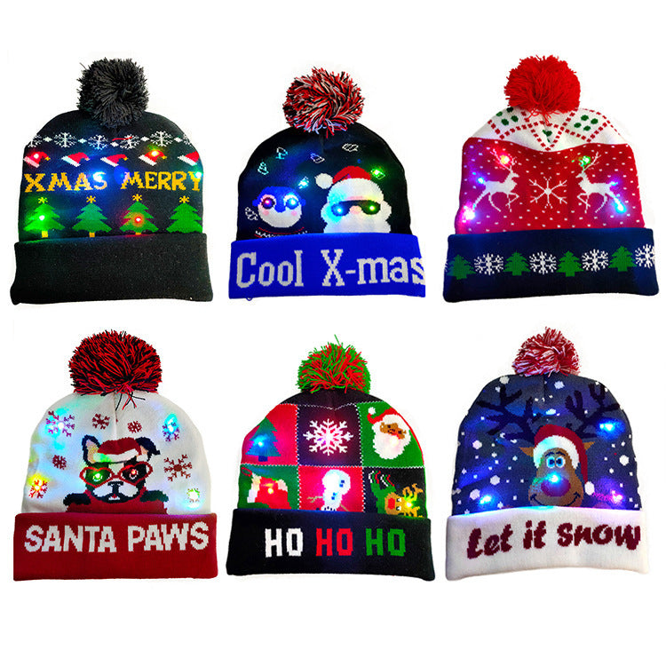 LED Christmas Hat Sweater - Light-Up Knitted Beanie for Kids | Festive Xmas & New Year Gift - Perfect UK & USA Holiday Decoration - ZA-ZOLA