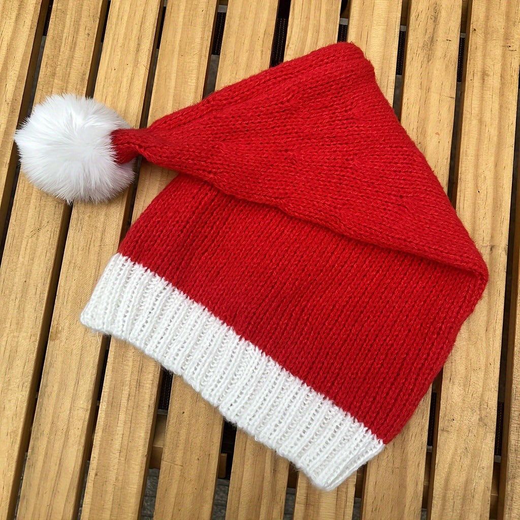 Knitted Christmas Hat with Fur Pom - Cozy & Stylish Holiday Winter Hat - ZA-ZOLA