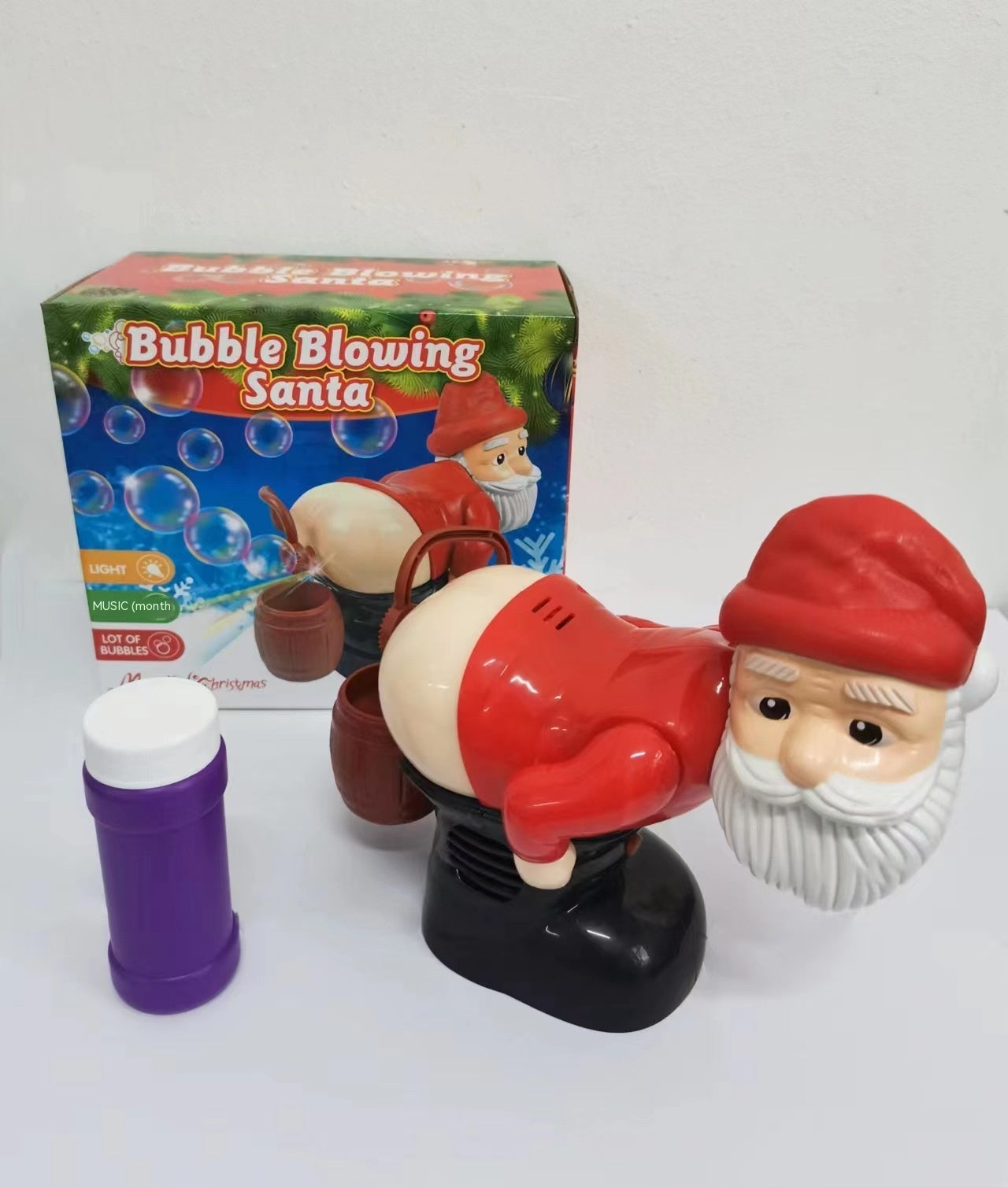 Electric Santa Claus Bubble Machine – Musical Light-Up Christmas Toy & Funny Ornament - ZA-ZOLA