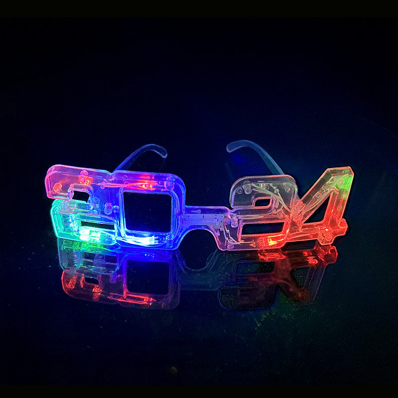 LED Glowing 2024 New Year Glasses | Glitter Party Decoration - ZA-ZOLA