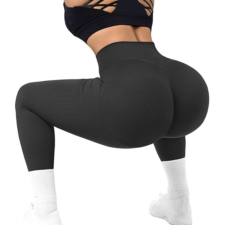 High Waist Seamless Leggings – Women's Slimming Knitted Yoga Pants for Fitness & Running