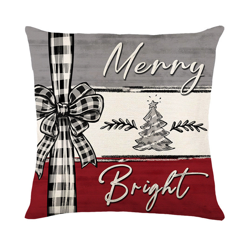 Christmas Tree Linen Pillow Cover – Festive Printed Throw Pillowcase for Holiday Decor - ZA-ZOLA