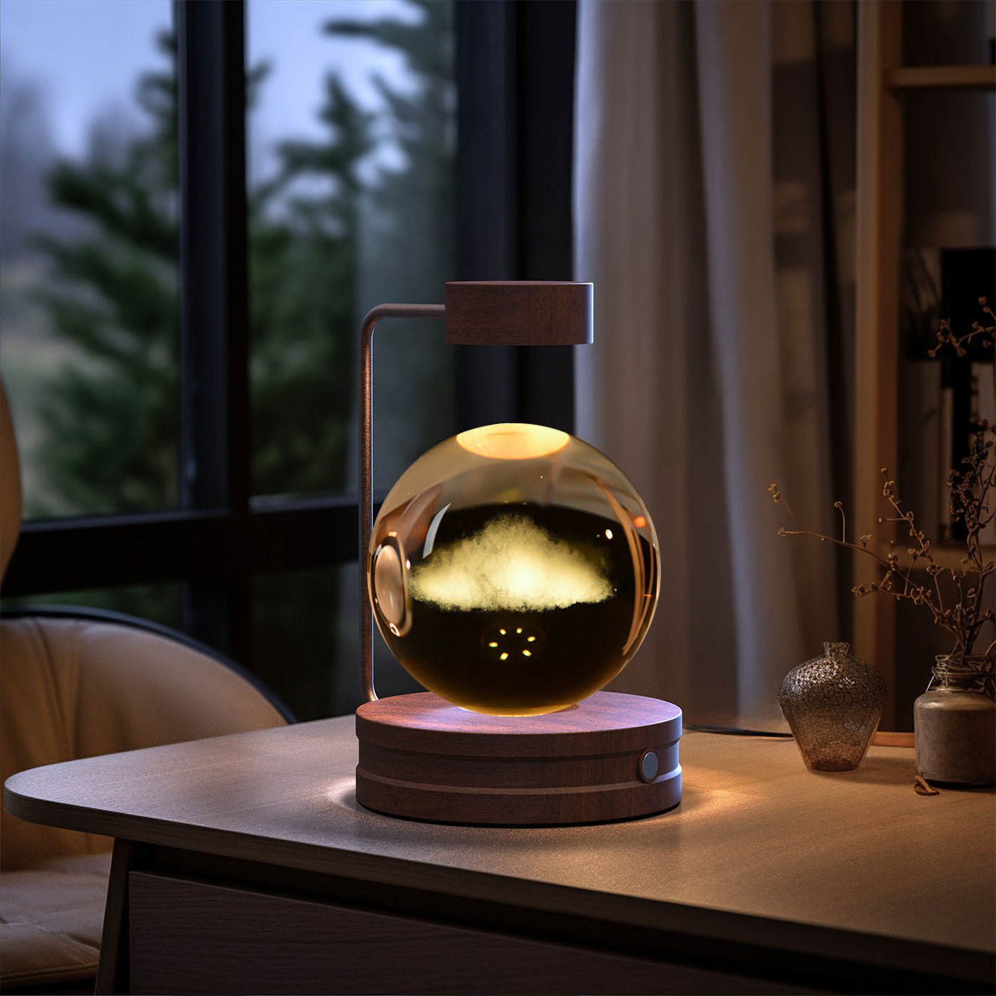 Crystal Ball Cosmic Dinosaur Indoor Night Light USB Power Warm Bedside Light Birthday Gift Night Lamp - ZA-ZOLA