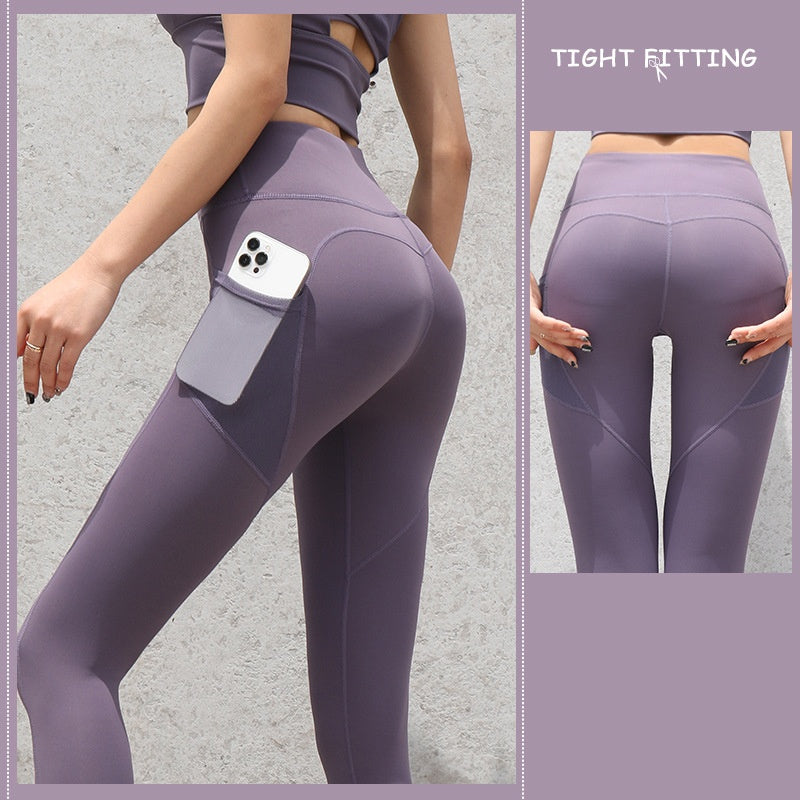 Gym Sport Seamless Leggings with Pockets – Push-Up High Waist Fitness & Yoga Pants for Women