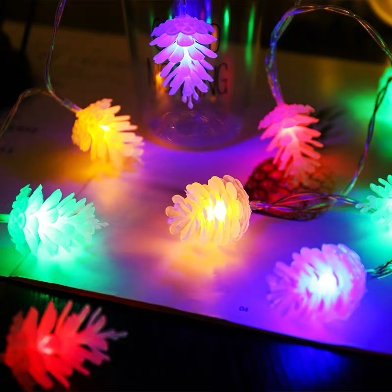 LED Pine Nut String Lights – Transparent, Realistic Design for Cozy Holiday Decor - ZA-ZOLA