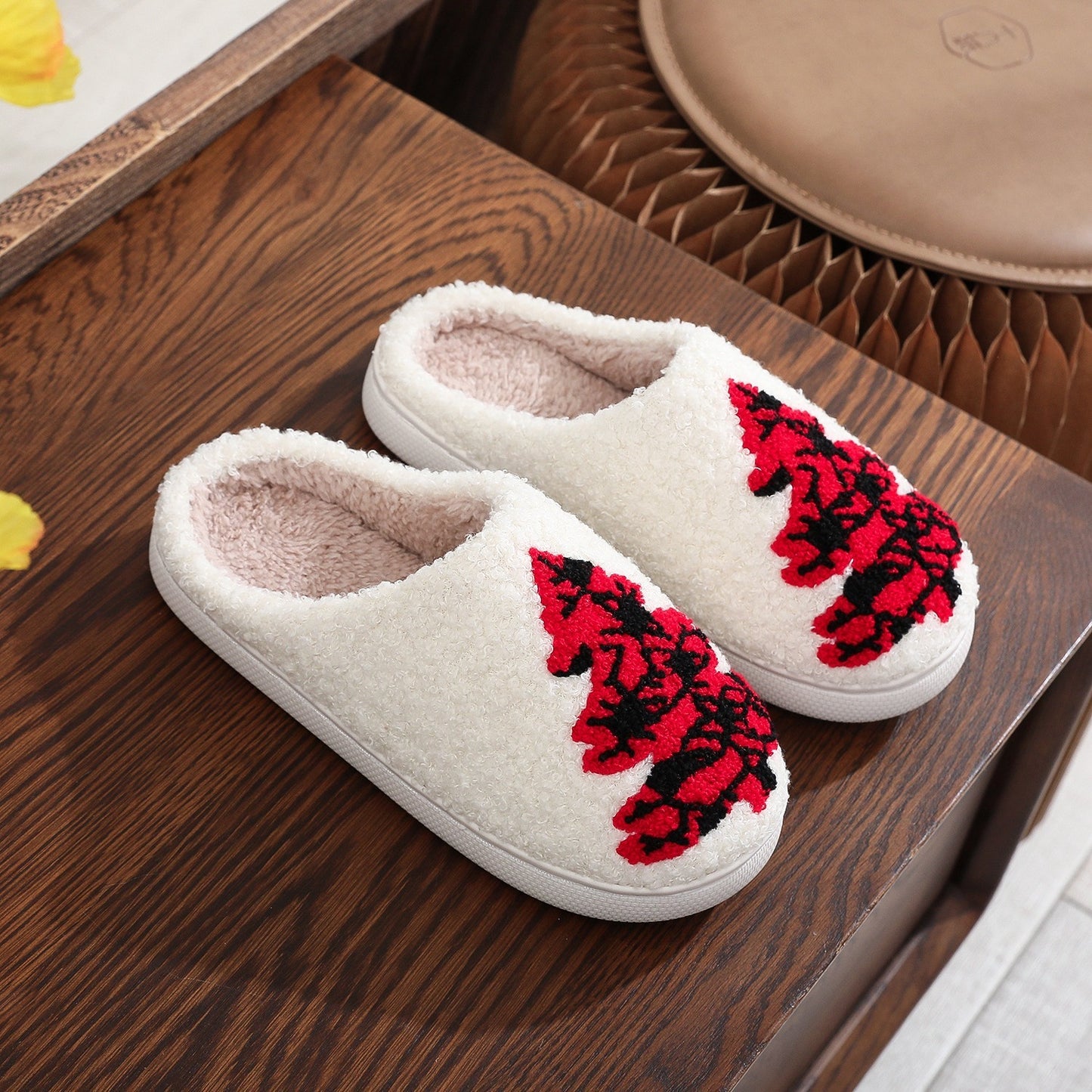 Christmas Tree Home Slippers for Women – Non-slip Fuzzy Winter Slippers for Bedroom – Cozy, Stylish House Shoes - ZA-ZOLA