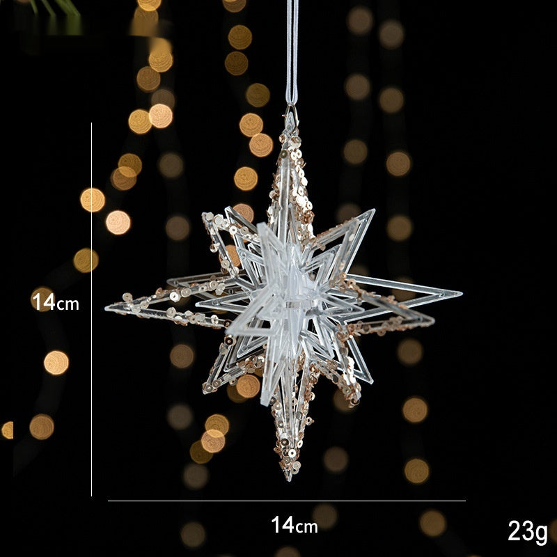 Christmas Decorations Sequins Acrylic Transparent Pendant – Festive Holiday Ornaments for Home & Tree - ZA-ZOLA