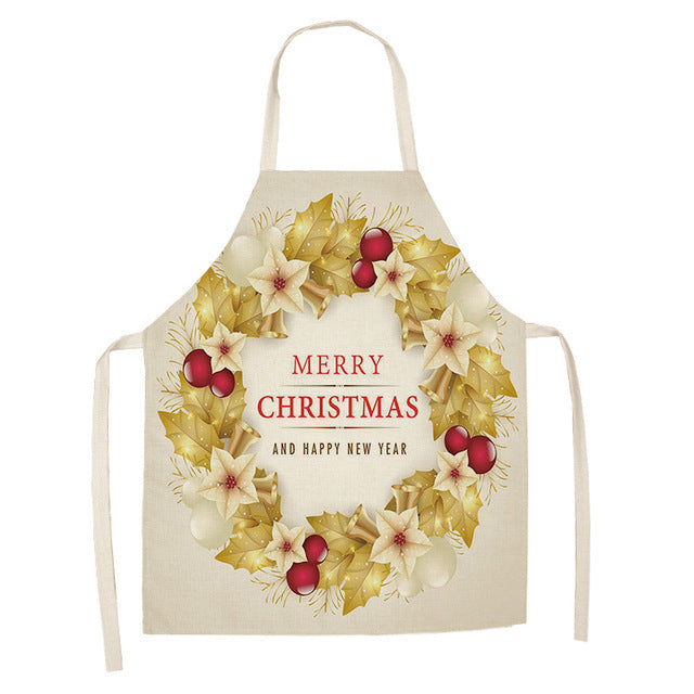 Christmas Cotton & Linen Apron | Festive Kitchen Essential - ZA-ZOLA