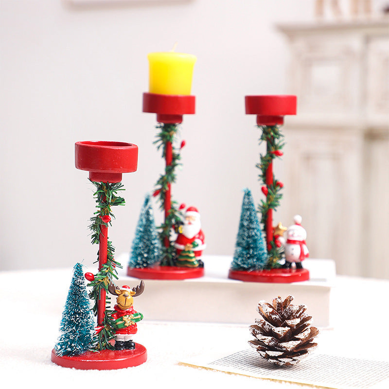 Resin Christmas Tree Elderly Candlestick – Festive Desktop Decoration for Holidays - ZA-ZOLA